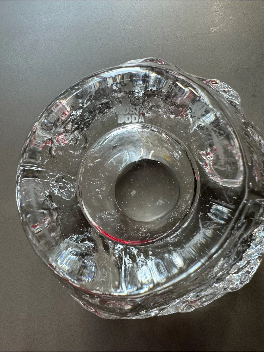 Kosta Boda Snowball Crystal Votive Bowl Ann Wärff Swedish Art Glass 3½”